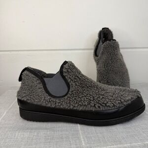Huckberry Greys Sherpa Fleece Slipper Boot Mens 10 Gray - EXCELLENT